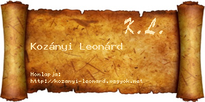 Kozányi Leonárd névjegykártya